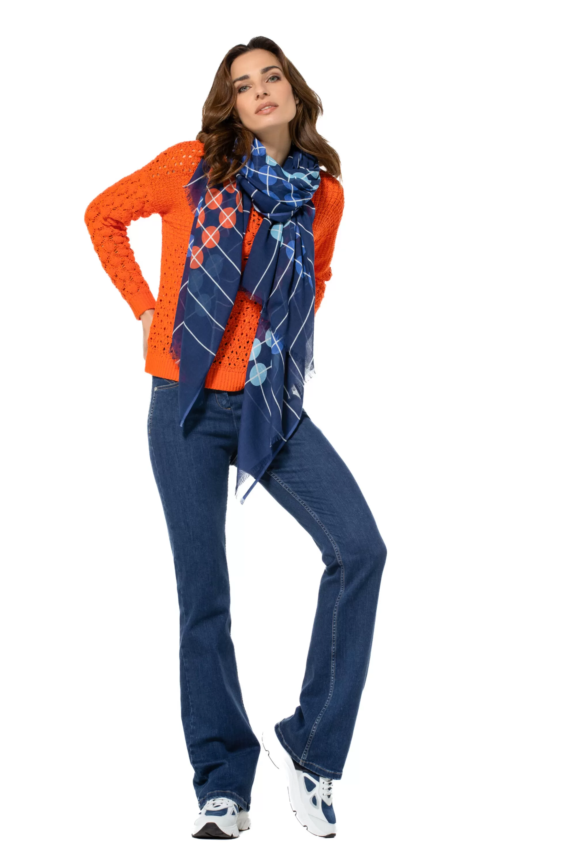 Caroline Biss® Jersey de Punto Artesanal - Modelo 1229/53 | Suéter de Invierno Tejido a Mano con Detalles Únicos