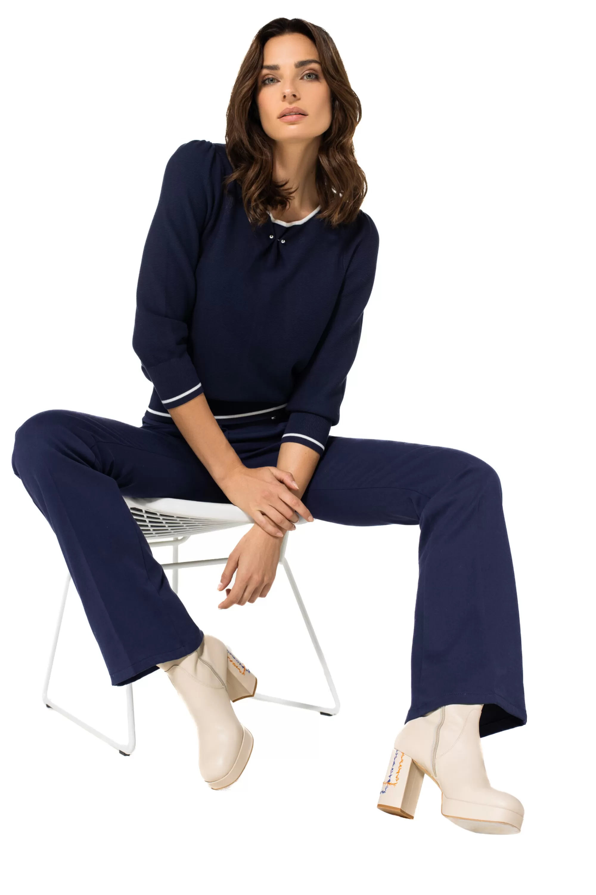 Suave Jersey Bicolor de Punto Fino - Modelo Caroline Biss 1248-21