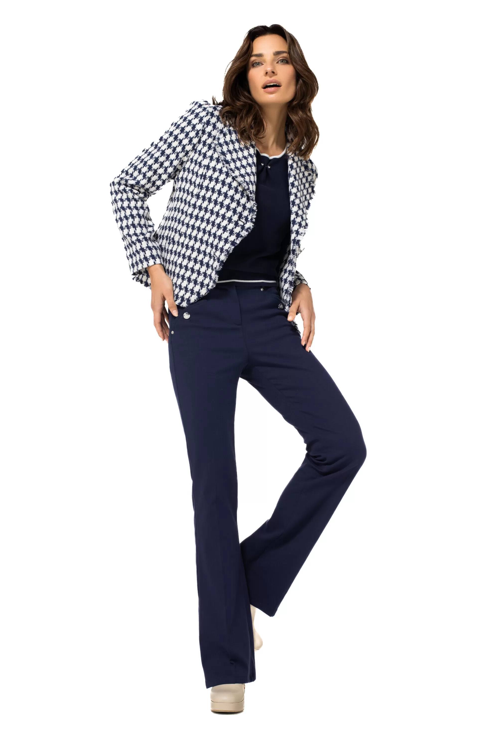 Suave Jersey Bicolor de Punto Fino - Modelo Caroline Biss 1248-21
