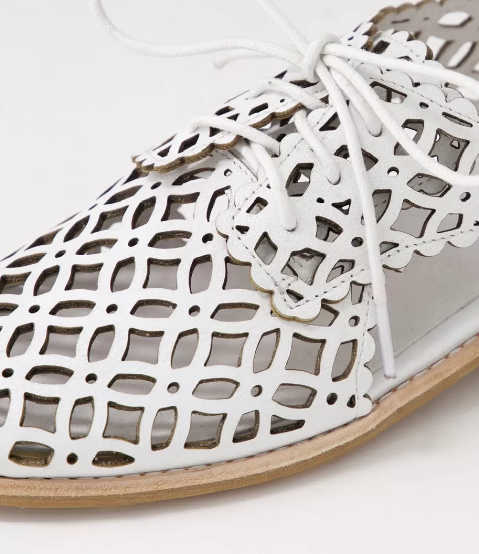 Zapatillas Bailarinas Django & Juliette para Mujer - Blancas en Cuero con Cordones Elegantes, Estilo Casual y Cómodo para el Día a Día