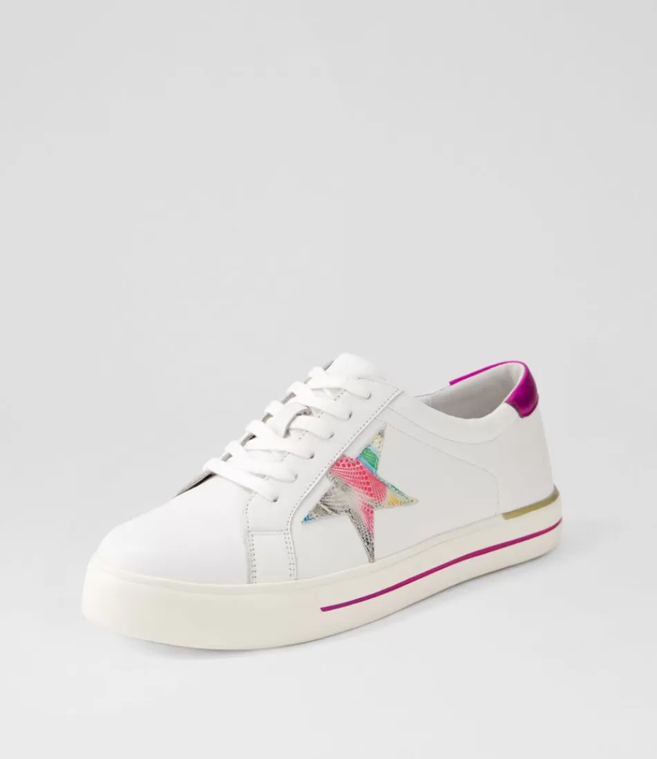 Zapatillas Deportivas ZIERA para Mujer - Modelo Alysia W en Blanco con Detalles en Puntos Multicolor, Estilo Casual y Ligero