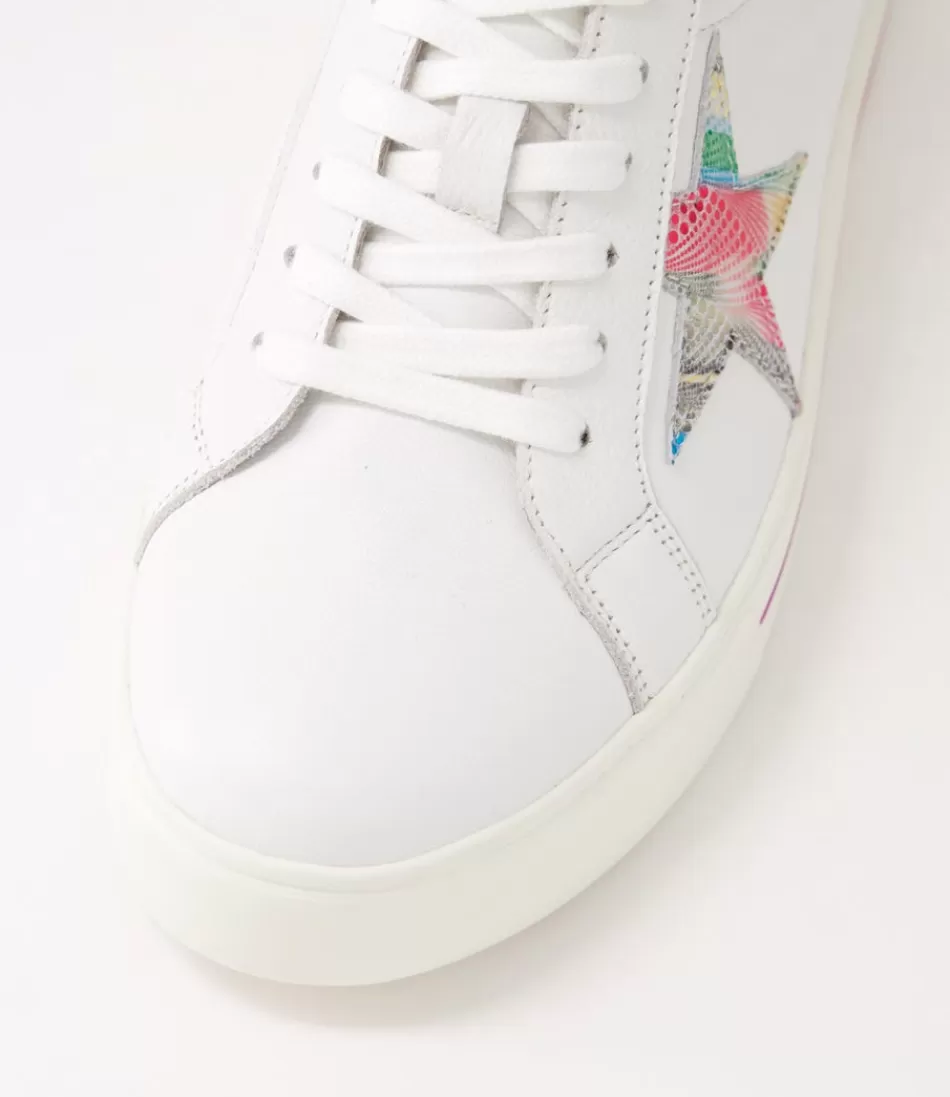 Zapatillas Deportivas ZIERA para Mujer - Modelo Alysia W en Blanco con Detalles en Puntos Multicolor, Estilo Casual y Ligero