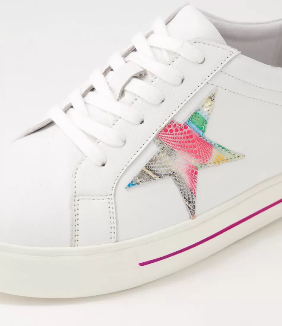 Zapatillas Deportivas ZIERA para Mujer - Modelo Alysia W en Blanco con Detalles en Puntos Multicolor, Estilo Casual y Ligero