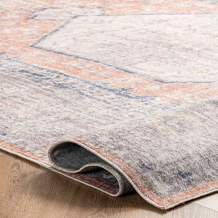 Alfombra Lavable Bea con Acabado Vintage Desgastado - 5x8 Pies para Sala, Diseño Acogedor de Kirklands Home Collection