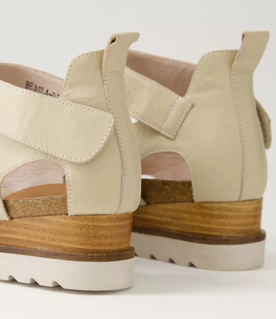 DJANGO & JULIETTE Sandalias con Plataforma para Mujer - Piel Almendra Suave en Tono Beasla, Diseño Moderno y Cómodo