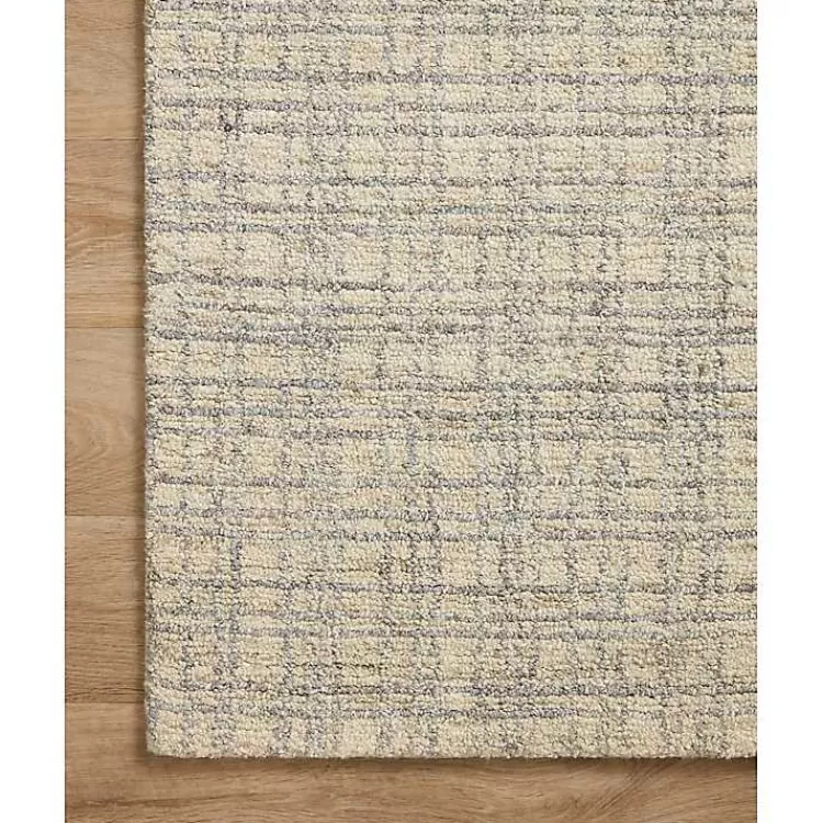 Tapete decorativo Polly en cuadrícula beige 3x5 pies - Diseño exclusivo Chris Loves Julia con Loloi - Tejido resistente para sala de estar - Colección elegante de Kirklands Home