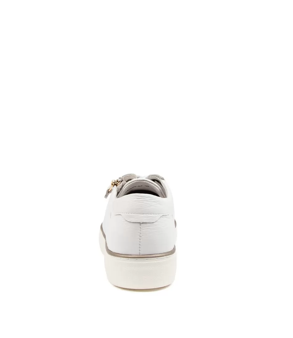Zapatillas Urbanas DJANGO y JULIETTE para Mujer - Cuero Blanco con Motivo Rana, Estilo Fresco y Aire Vintage