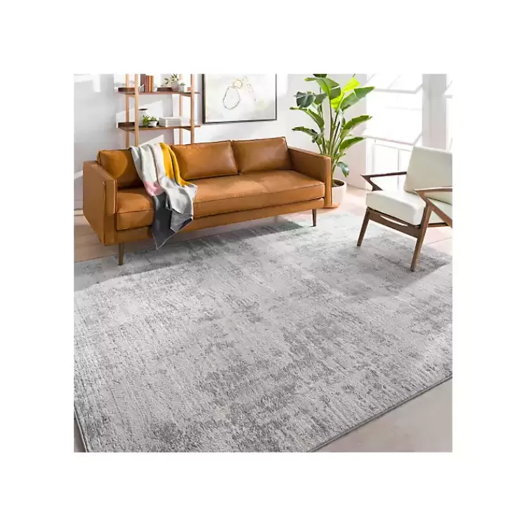 Alfombra Tejida Moderna 6x9 Pies - Diseño Abstracto en Gris Plata | Tapiz Acogedor para Sala con Oferta Especial de Temporada