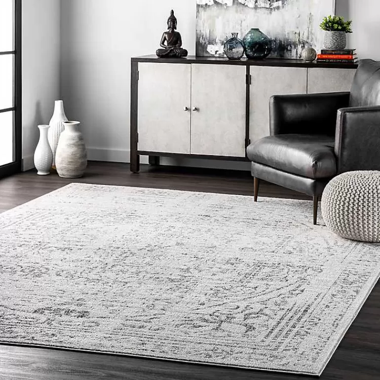Alfombra Vintage Gris Desgastada 8x12 Pies - Estilo Rústico Acogedor | Oferta Relámpago en Decoración Kirklands