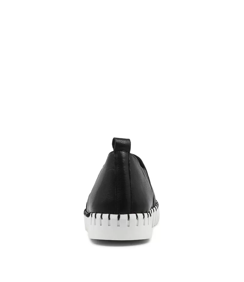 Zapatillas Habiki de Cuero Negro para Mujer - DJANGO & JULIETTE | Planas Deportivas con Estilo Casual