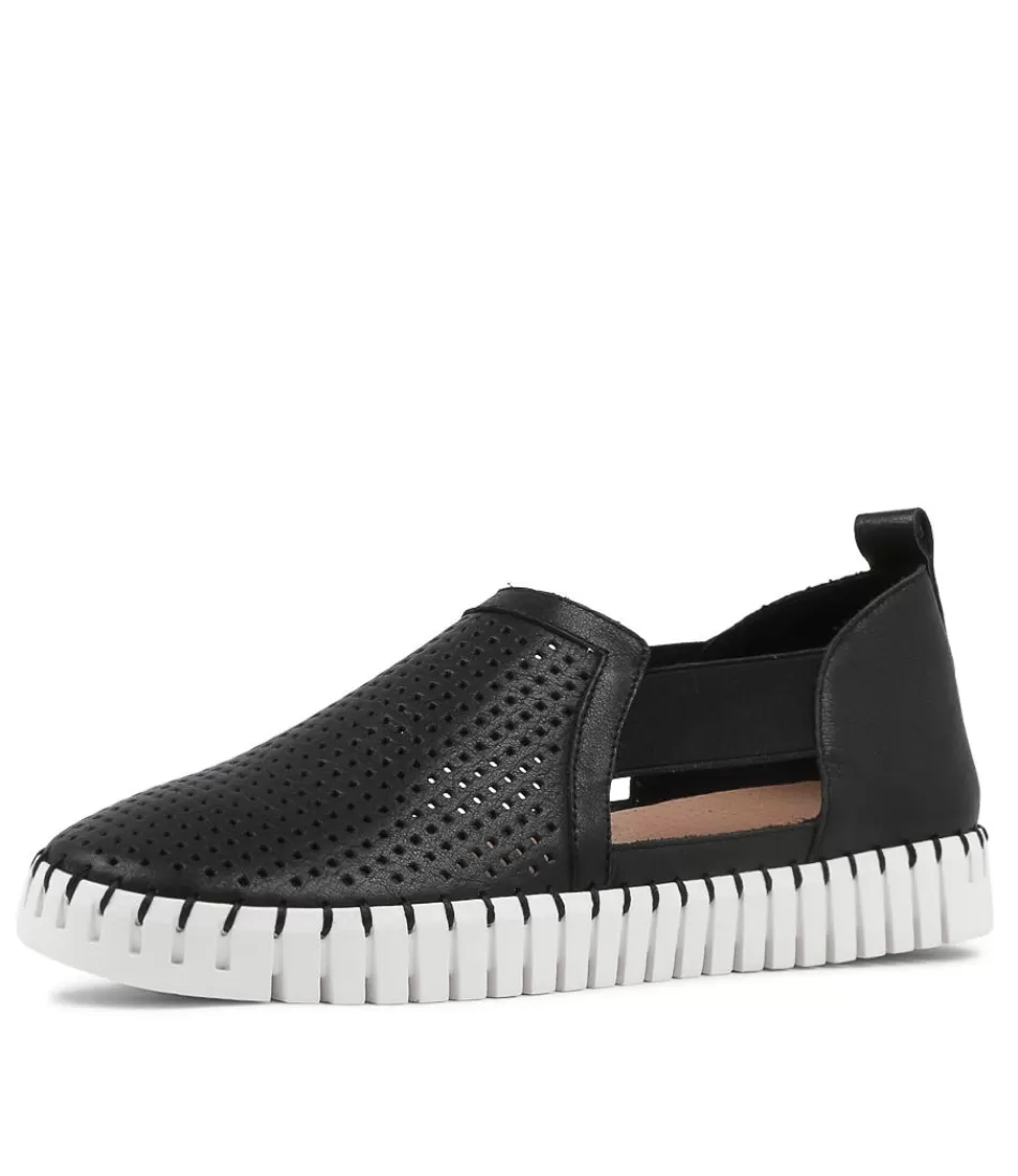 Zapatillas Habiki de Cuero Negro para Mujer - DJANGO & JULIETTE | Planas Deportivas con Estilo Casual