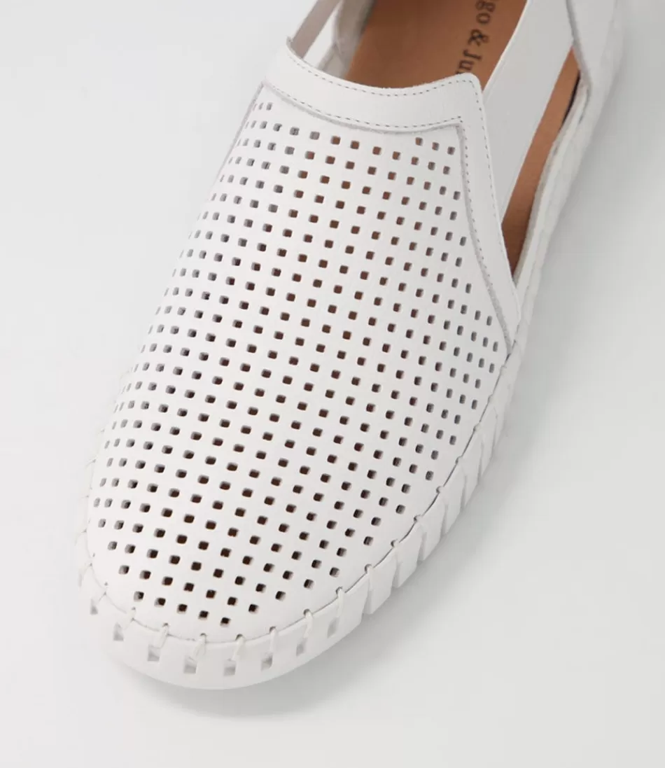 Zapatillas Habiki para Mujer en Piel Blanca - Estilo Casual Django & Juliette con Diseño Ligero y Comodidad Moderna