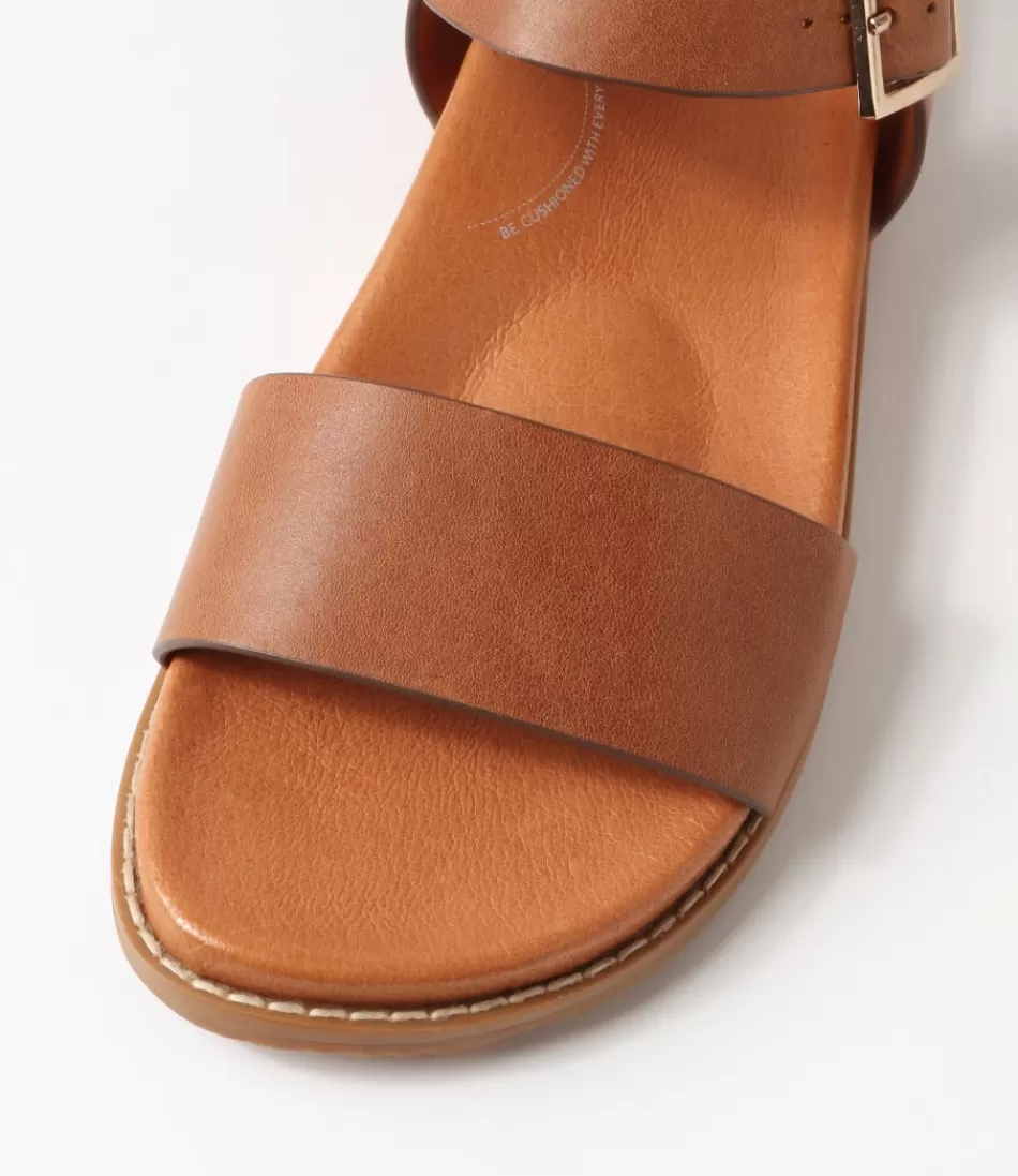 Sandalias Hammil W en Cuero Beige - Zapatos Planos Cómodos para Mujer de la Colección ZIERA