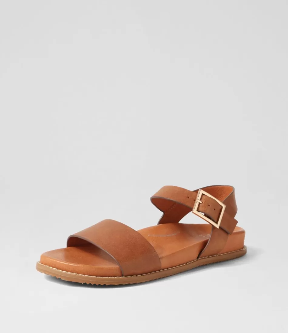 Sandalias Hammil W en Cuero Beige - Zapatos Planos Cómodos para Mujer de la Colección ZIERA