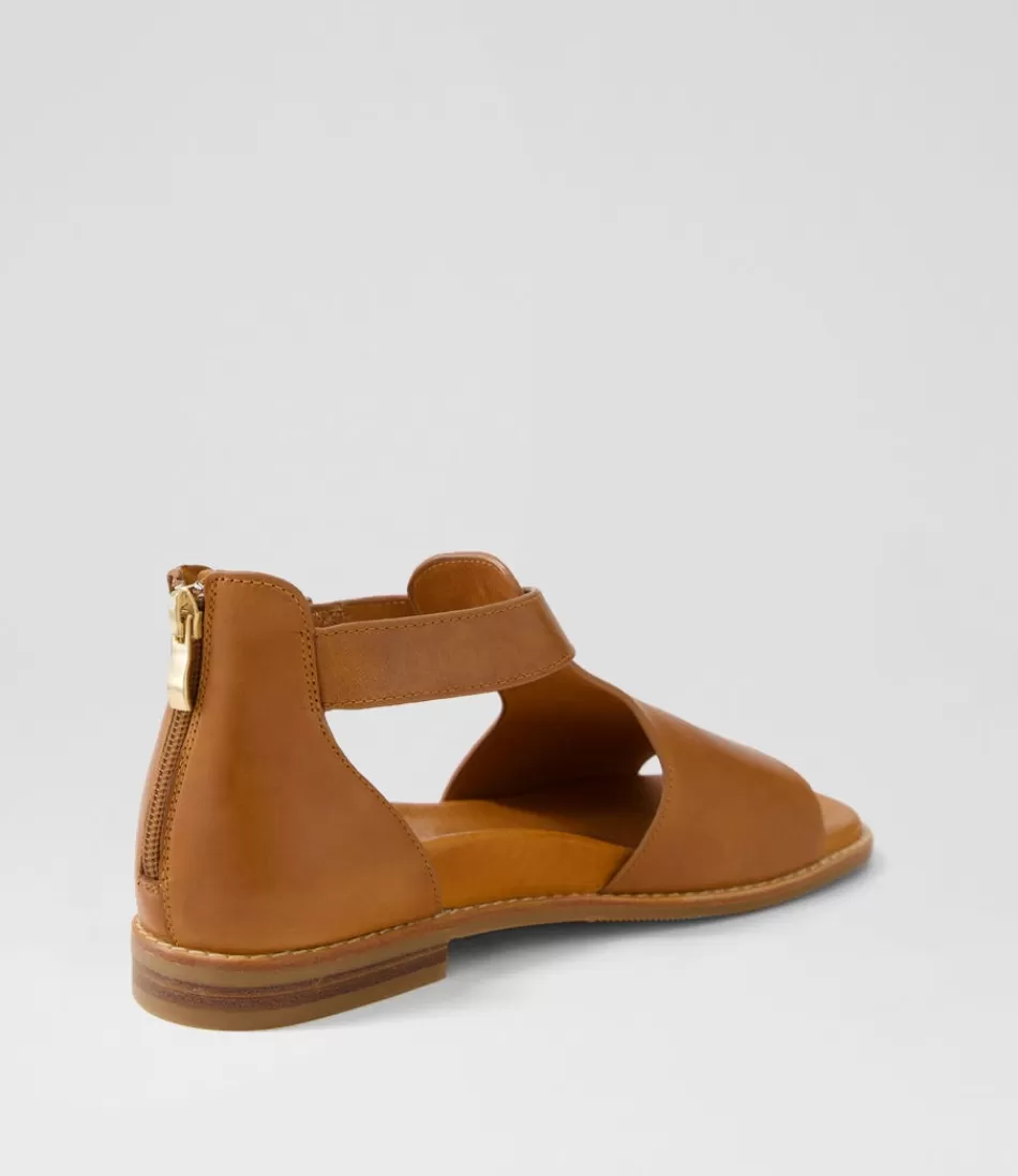 Sandalias planas Jeskie W en cuero beige para mujer - Calzado casual de ZIERA con soporte ergonómico