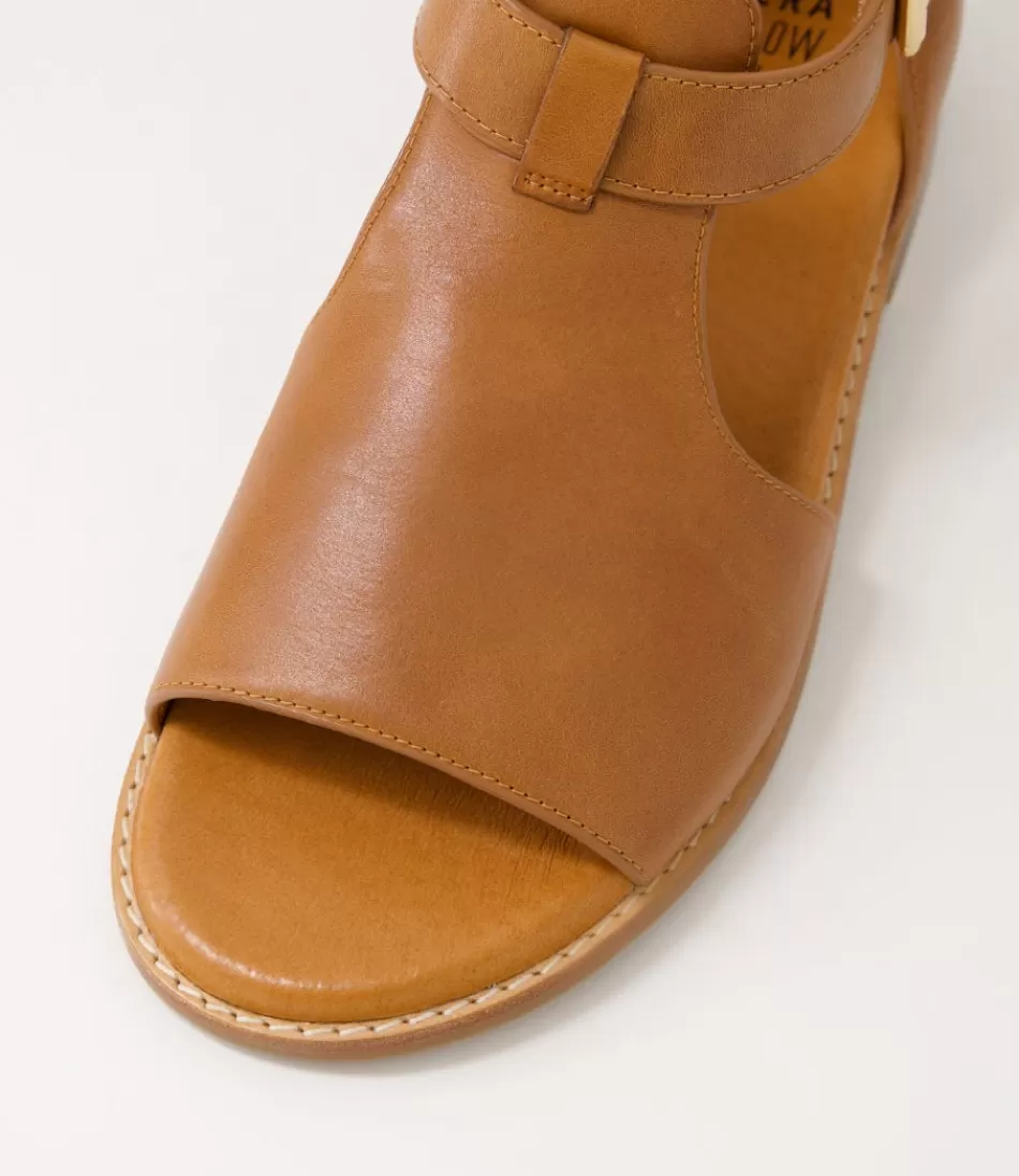 Sandalias planas Jeskie W en cuero beige para mujer - Calzado casual de ZIERA con soporte ergonómico
