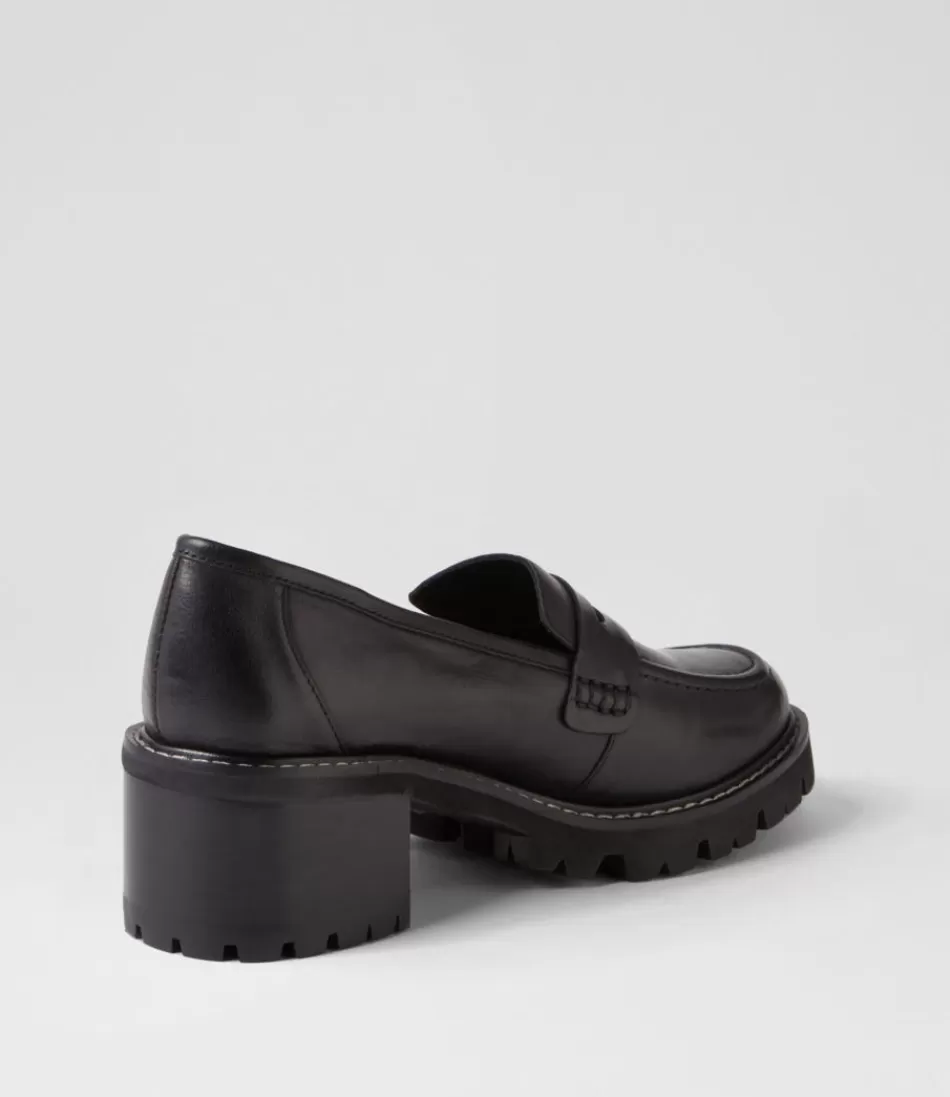 Tacones Elegantes de Cuero Ébano Jinnah para Mujer - Altura Sofisticada y Estilo Único