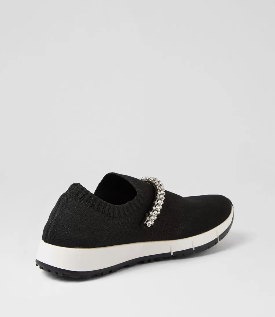 Zapatillas DJANGO & JULIETTE Jolo para Mujer - Estilo Urbano en Negro Metálico con Acabados Plateados y Tejido Premium