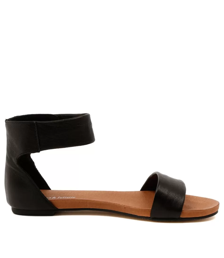 Zapatos Planos DJANGO & JULIETTE para Mujer - Cuero Negro Suave con Detalle Juzz | Estilo Moderno y Cómodo