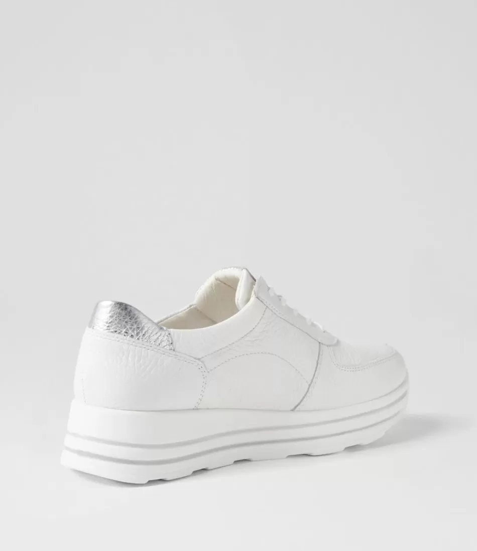 Zapatillas Deportivas Elegantes WALDLAUFER Mujer - Lana Weiss en Cuero Plateado, Ligereza Urbana con Estilo