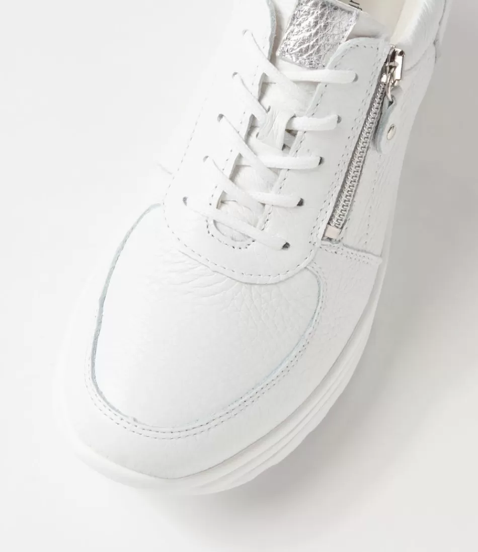 Zapatillas Deportivas Elegantes WALDLAUFER Mujer - Lana Weiss en Cuero Plateado, Ligereza Urbana con Estilo