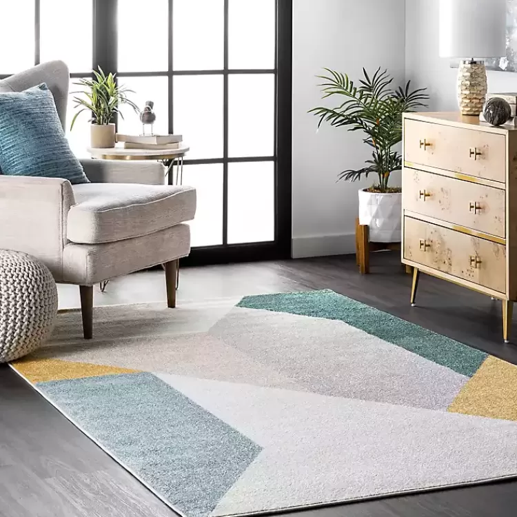 ¡Oferta Relámpago! Alfombra Moderna de Diseño Abstracto Multicolor - 6x9 Pies para Salas y Dormitorios | Colección Exclusiva Kirklands Home | Estilo Único para Tu Hogar