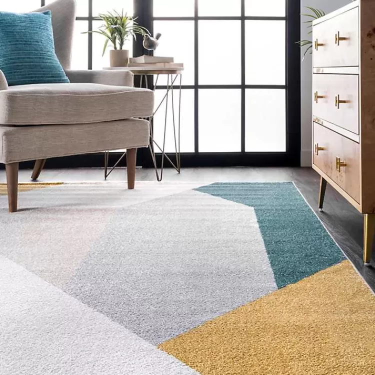 ¡Oferta Relámpago! Alfombra Moderna de Diseño Abstracto Multicolor - 6x9 Pies para Salas y Dormitorios | Colección Exclusiva Kirklands Home | Estilo Único para Tu Hogar