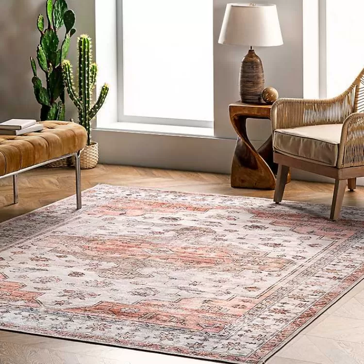 Alfombra Lavable 3x5 con Acabado Vintage Desgastado - Elegancia Rústica y Diseño Natural | Ofertas Exclusivas de Kirklands Hogar