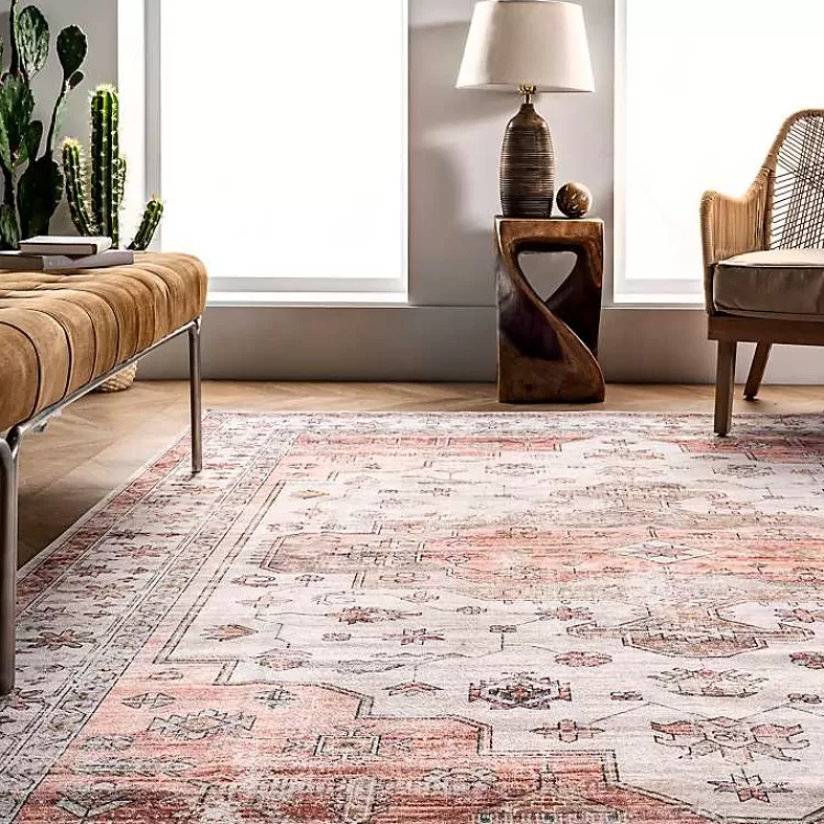 Alfombra Lavable 3x5 con Acabado Vintage Desgastado - Elegancia Rústica y Diseño Natural | Ofertas Exclusivas de Kirklands Hogar
