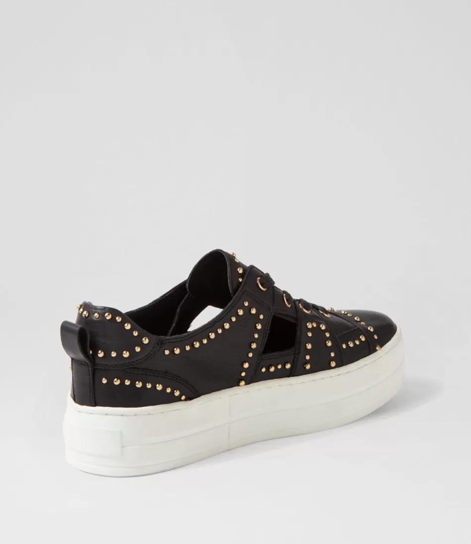 Zapatillas Urbanas Django & Juliette para Mujer - Modelo Shedd en Cuero Negro y Blanco, Diseño Unisex y Ligero