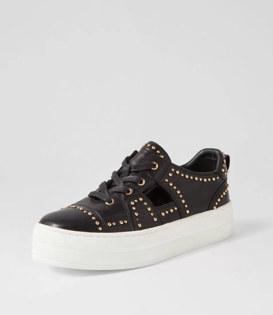 Zapatillas Urbanas Django & Juliette para Mujer - Modelo Shedd en Cuero Negro y Blanco, Diseño Unisex y Ligero