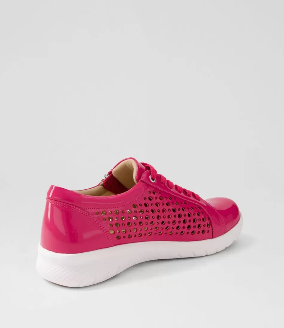 ZIERA Shovo Xf - Zapatillas con Cuña para Mujer en Fucsia Brillante con Detalle Arrugado
