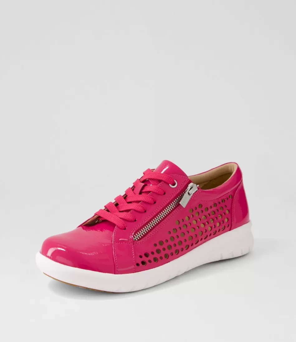 ZIERA Shovo Xf - Zapatillas con Cuña para Mujer en Fucsia Brillante con Detalle Arrugado