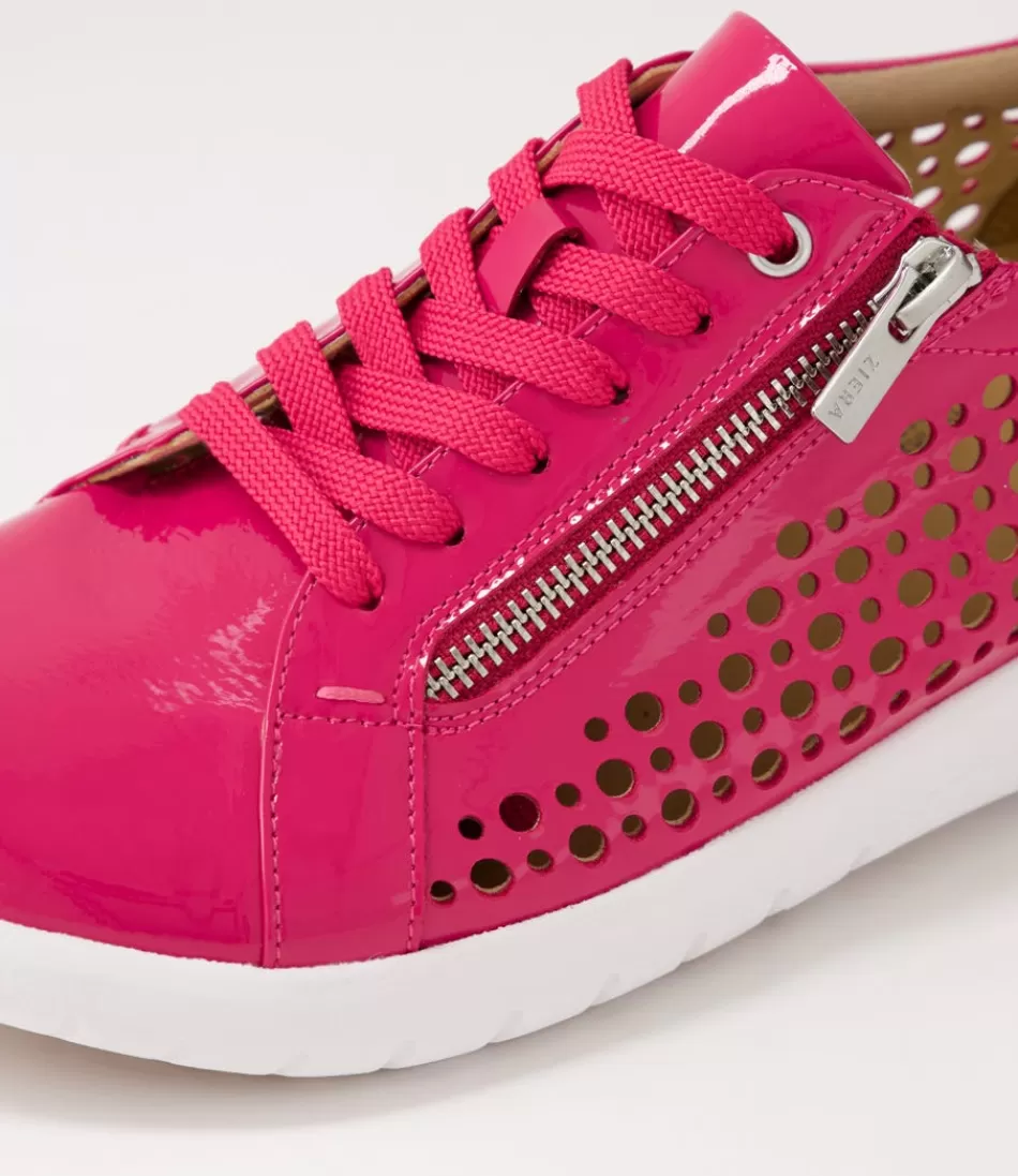 ZIERA Shovo Xf - Zapatillas con Cuña para Mujer en Fucsia Brillante con Detalle Arrugado