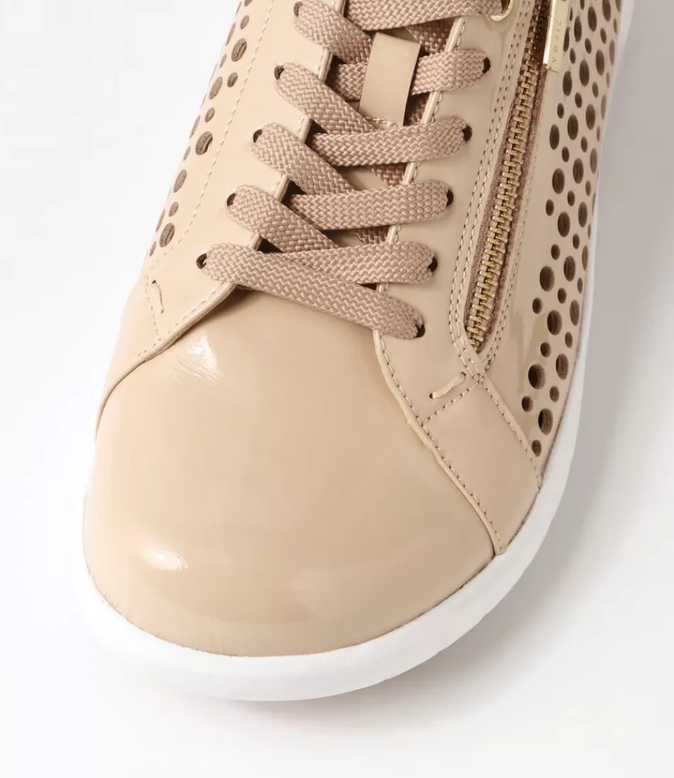 Zapatillas Urbanas Ziera para Mujer - Modelo Shovo Xf en Cuero Latte con Detalle Rugoso, Diseño Moderno y Comodidad Todo el Día