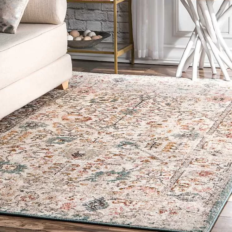 ¡Oferta Relámpago! Alfombra Lenore de 7x10 Pies - Diseño Vintage con Motivos Florales para tu Hogar