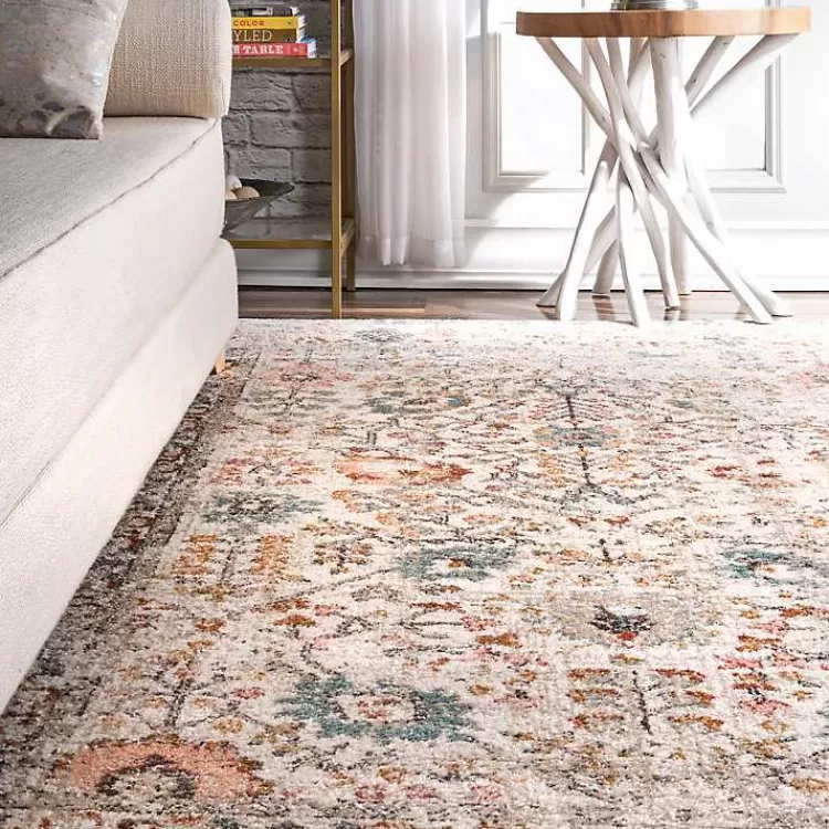 ¡Oferta Relámpago! Alfombra Lenore de 7x10 Pies - Diseño Vintage con Motivos Florales para tu Hogar