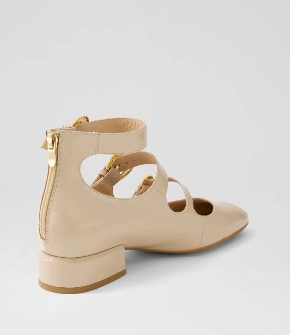 Zapatos de Mujer Django & Juliette: Balerinas Planas y Tacones Charol en Tono Latte - Modelo Voslo