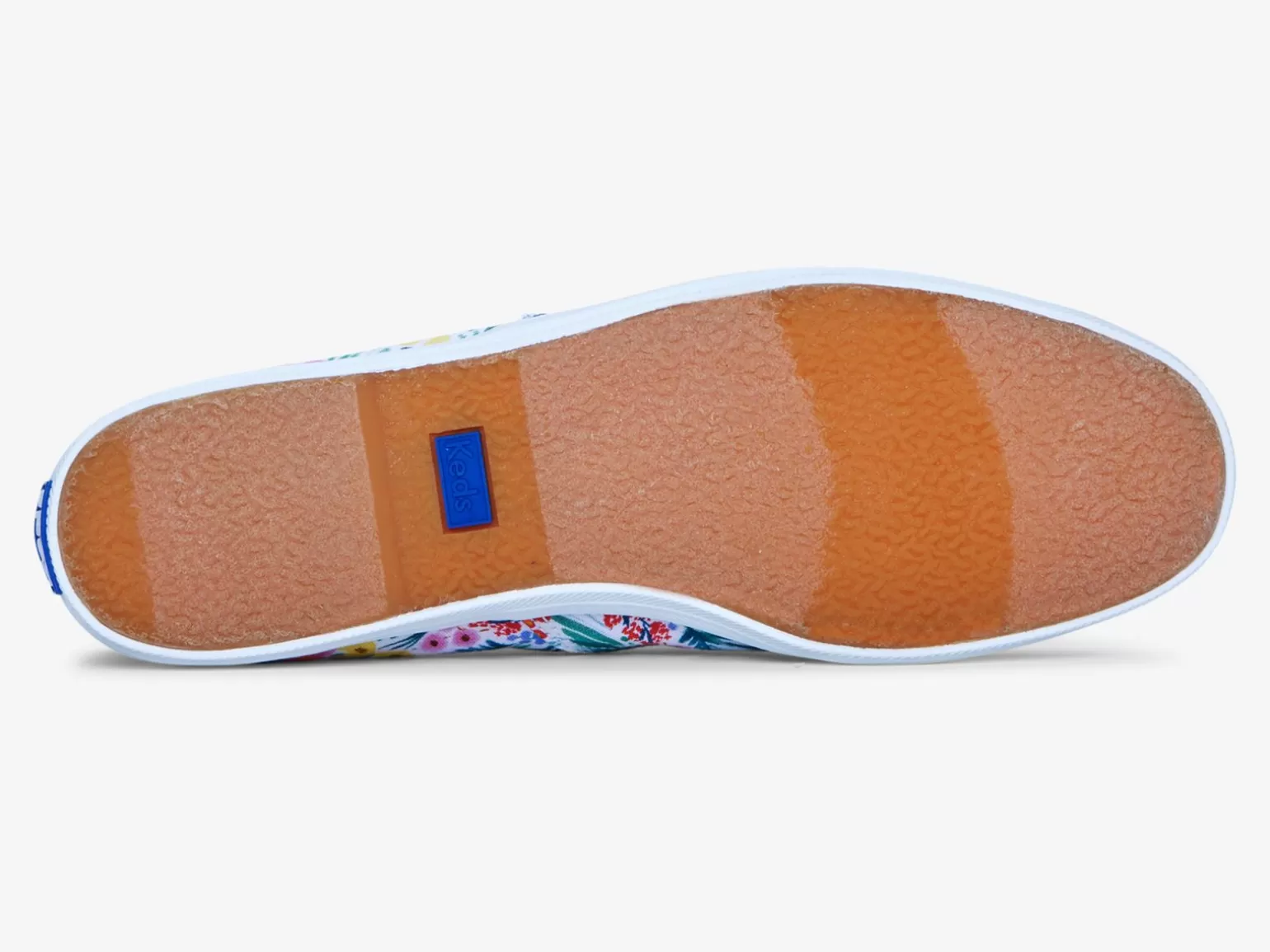 Zapatillas slip-on para mujer de Keds - Diseño Chillax Lea en colaboración con Rifle Paper Co., color blanco con estampado multicolor