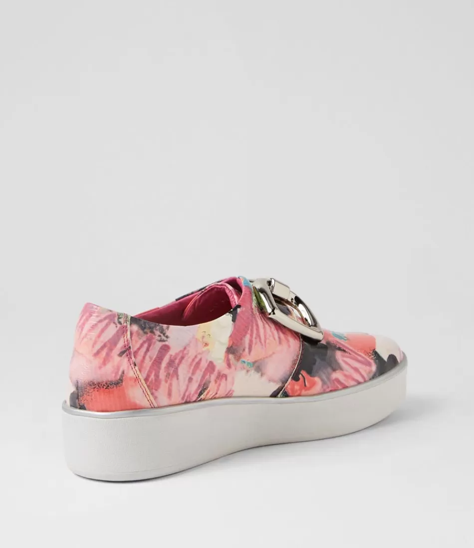 Zapatillas Deportivas ZIERA Mujer - Estilo Zeki W en Cuero Barnizado Brillante con Combinación de Tonos Rosados