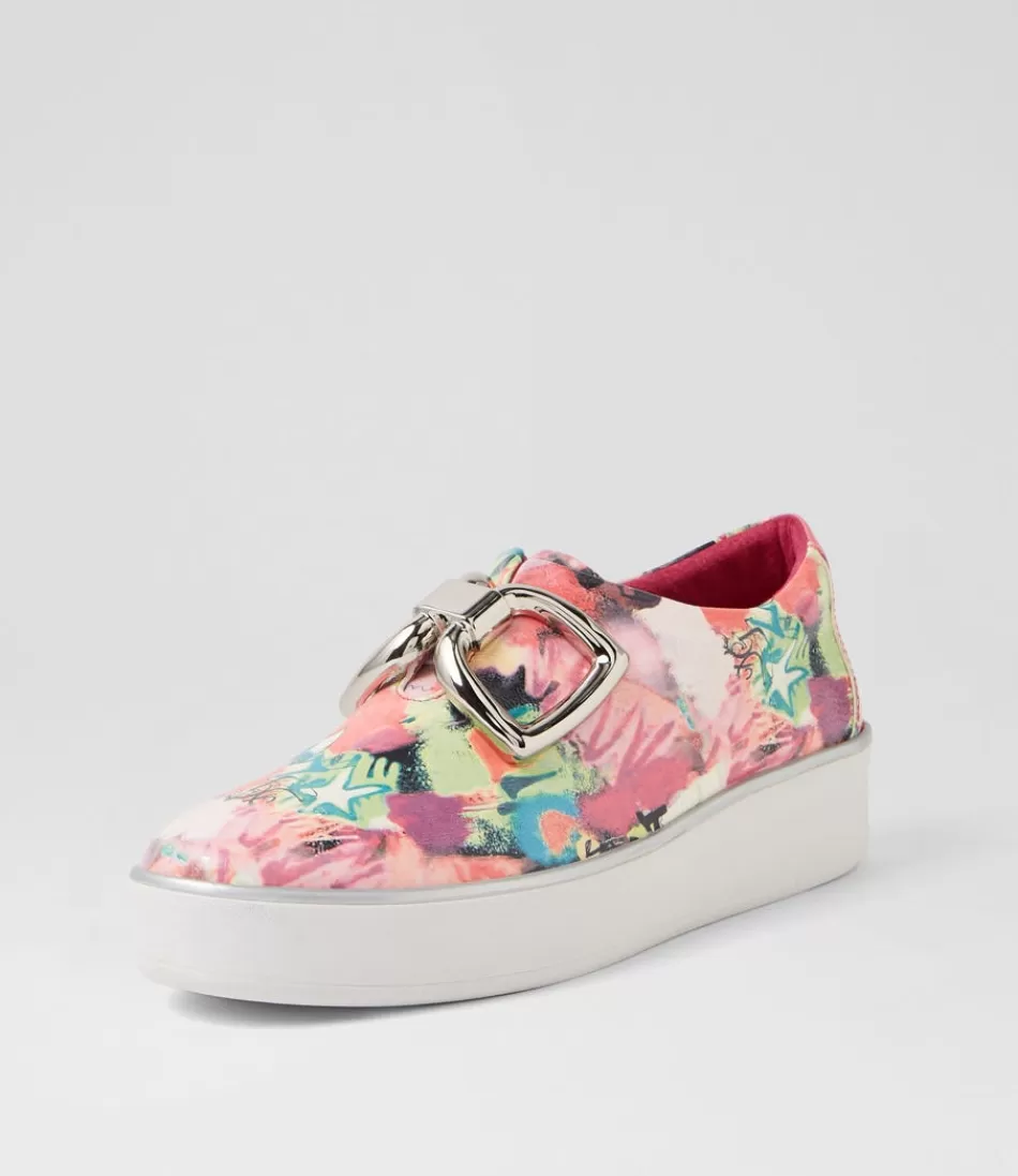 Zapatillas Deportivas ZIERA Mujer - Estilo Zeki W en Cuero Barnizado Brillante con Combinación de Tonos Rosados