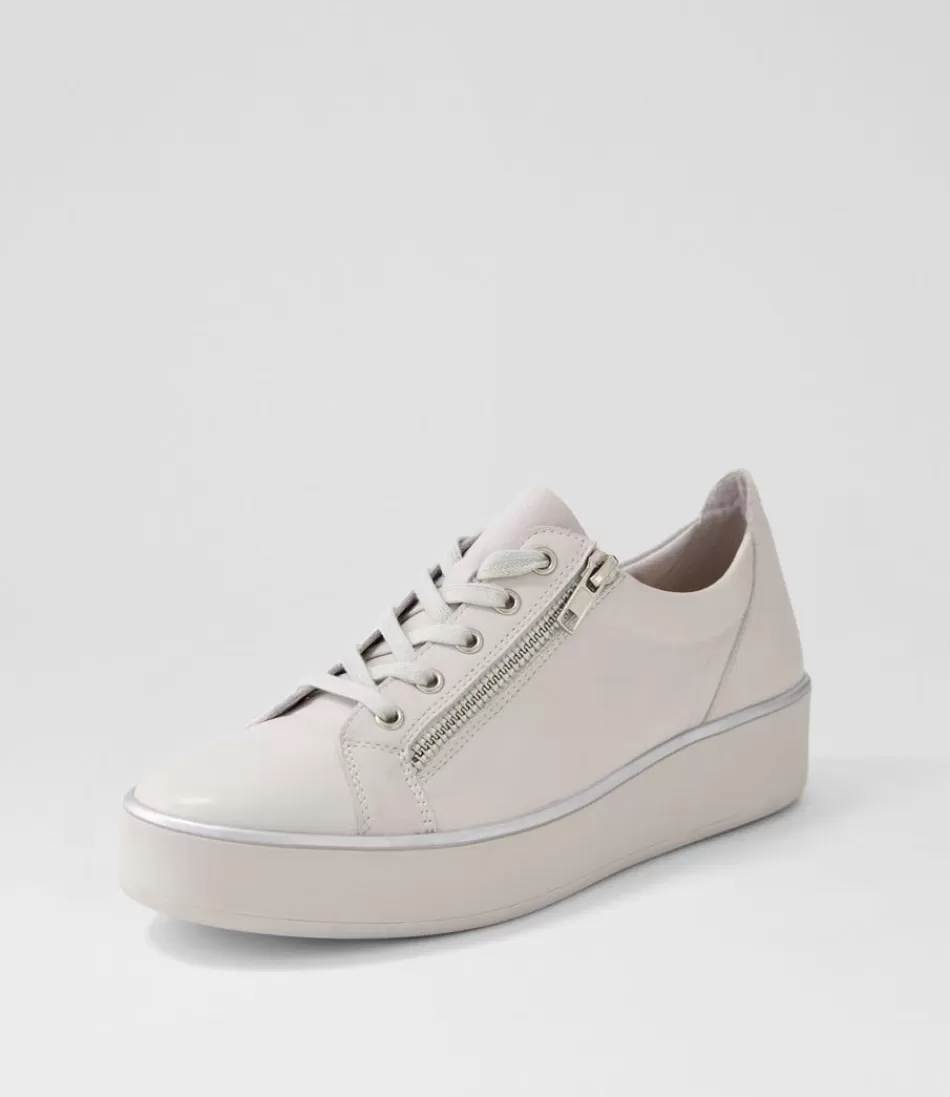 Zapatillas ZIERA para Mujer - Modelo Zissy W en Cuero Marfil con Confort Clásico