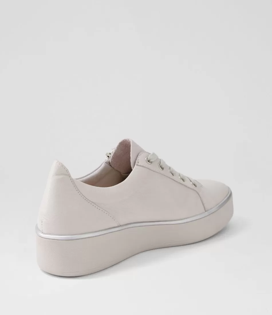 Zapatillas ZIERA para Mujer - Modelo Zissy W en Cuero Marfil con Confort Clásico